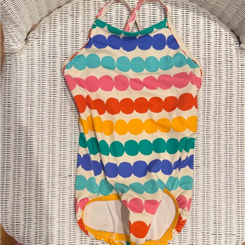 Hanna Andersson Kids One-Piece Swimsuit Rainbow Dot Print 3T